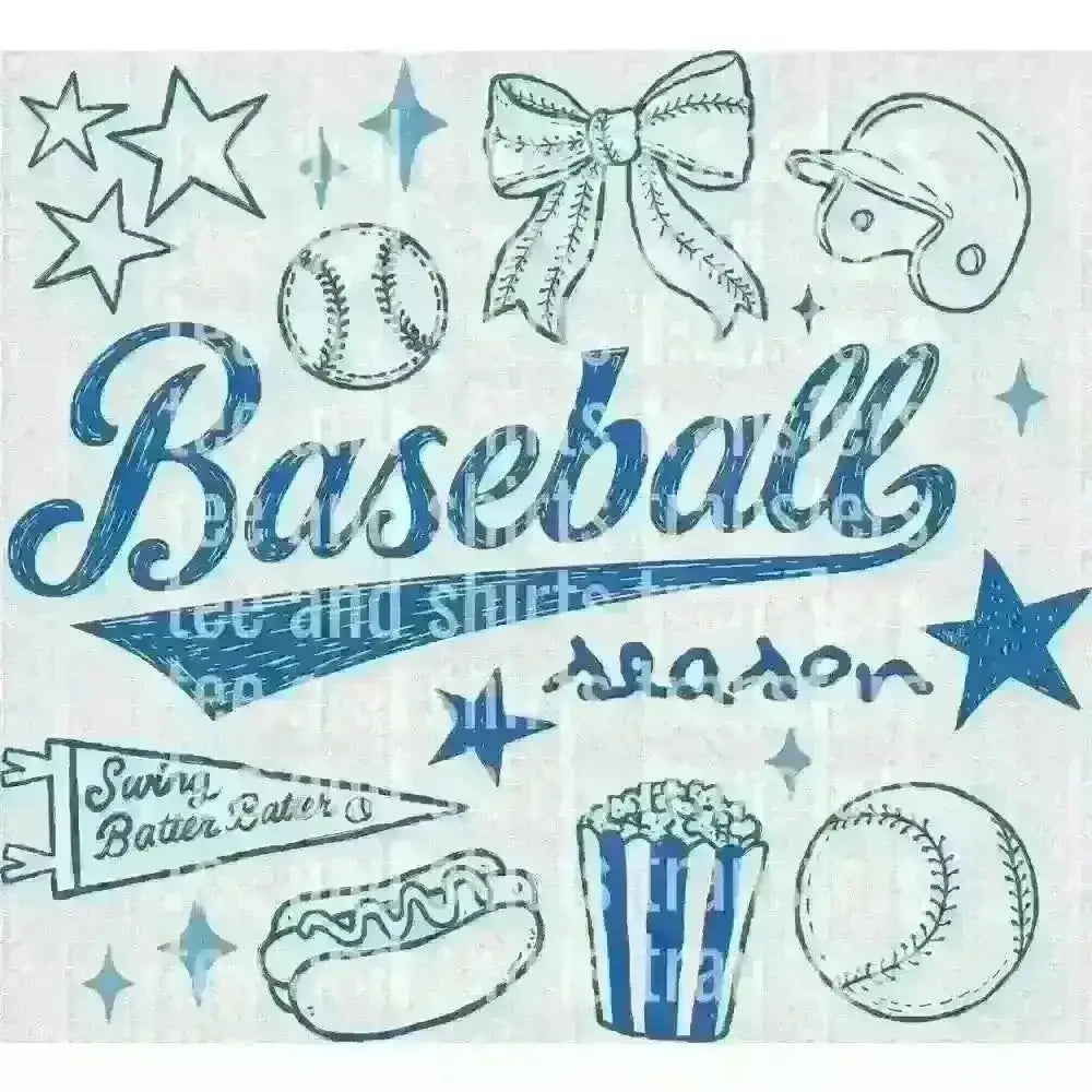 Baseball Season Blue Vintage DTF TRANSFER DTF TRANSFER tee and shirts transfers 