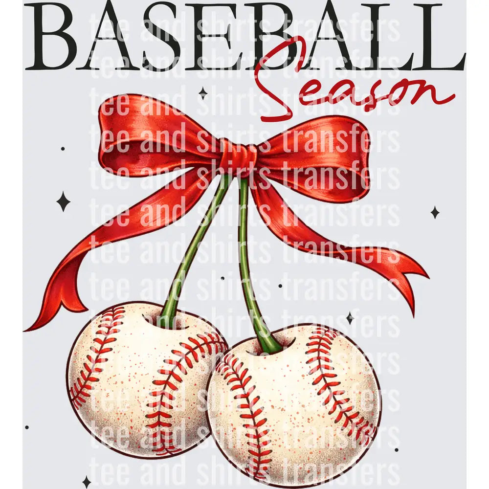Baseball Season Cherry DTF TRANSFER