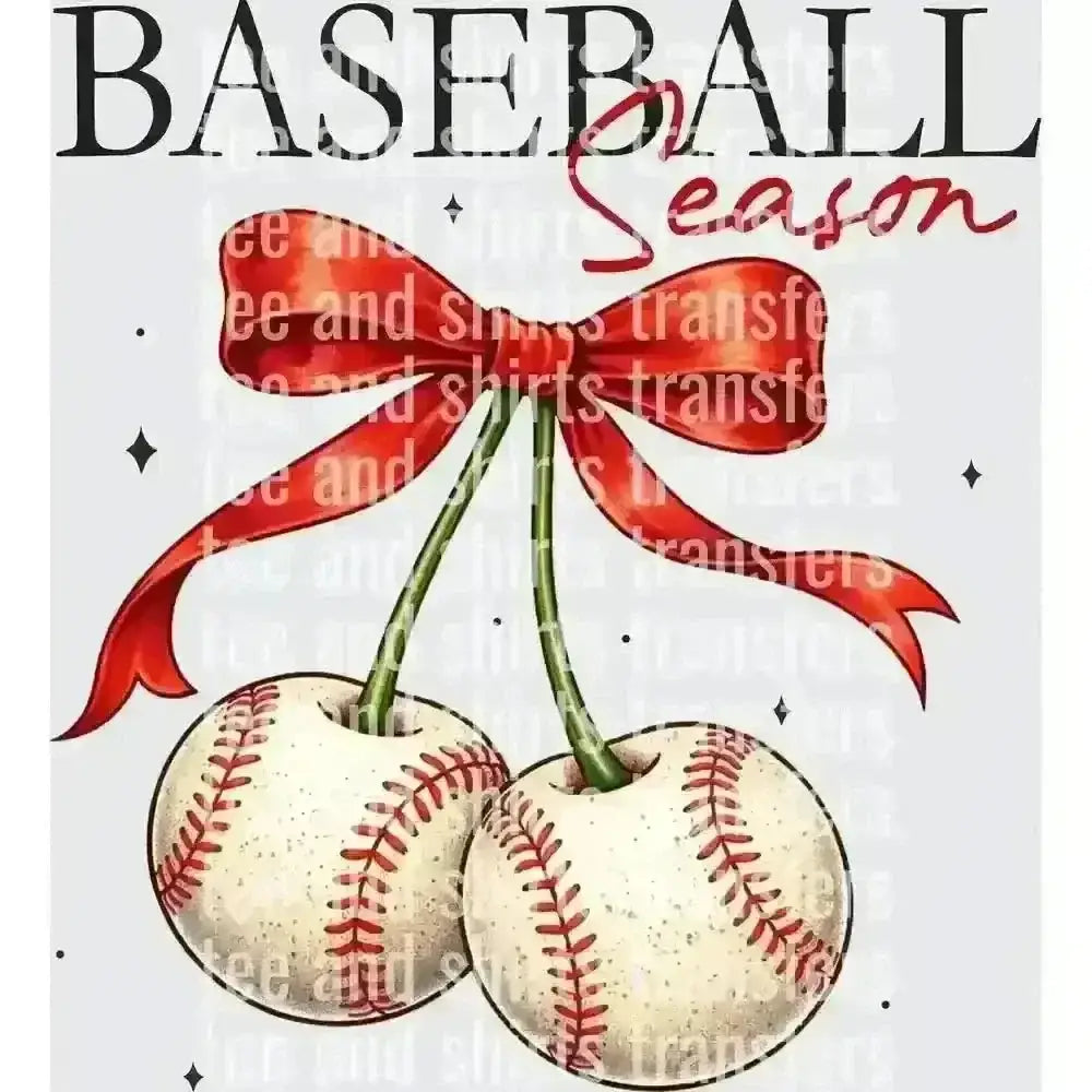 Baseball Season Cherry DTF TRANSFER DTF TRANSFER tee and shirts transfers 