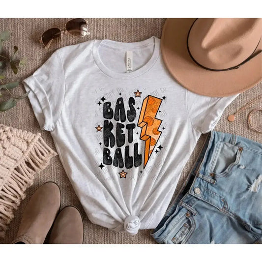 Basketball Bolt DTF Transfer tee and shirts transfers 