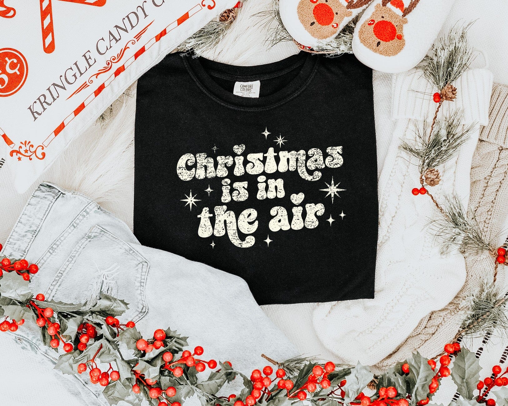 Christmas is in the air DTF TRANSFER tee and shirts transfers 