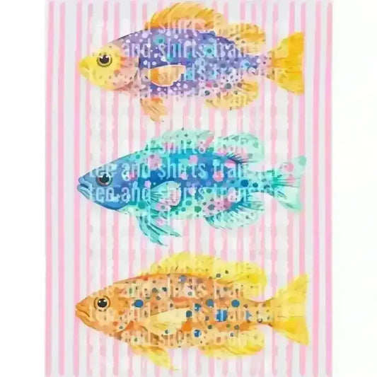 Colorful Watercolor Fish DTF TRANSFER DTF TRANSFER tee and shirts transfers 