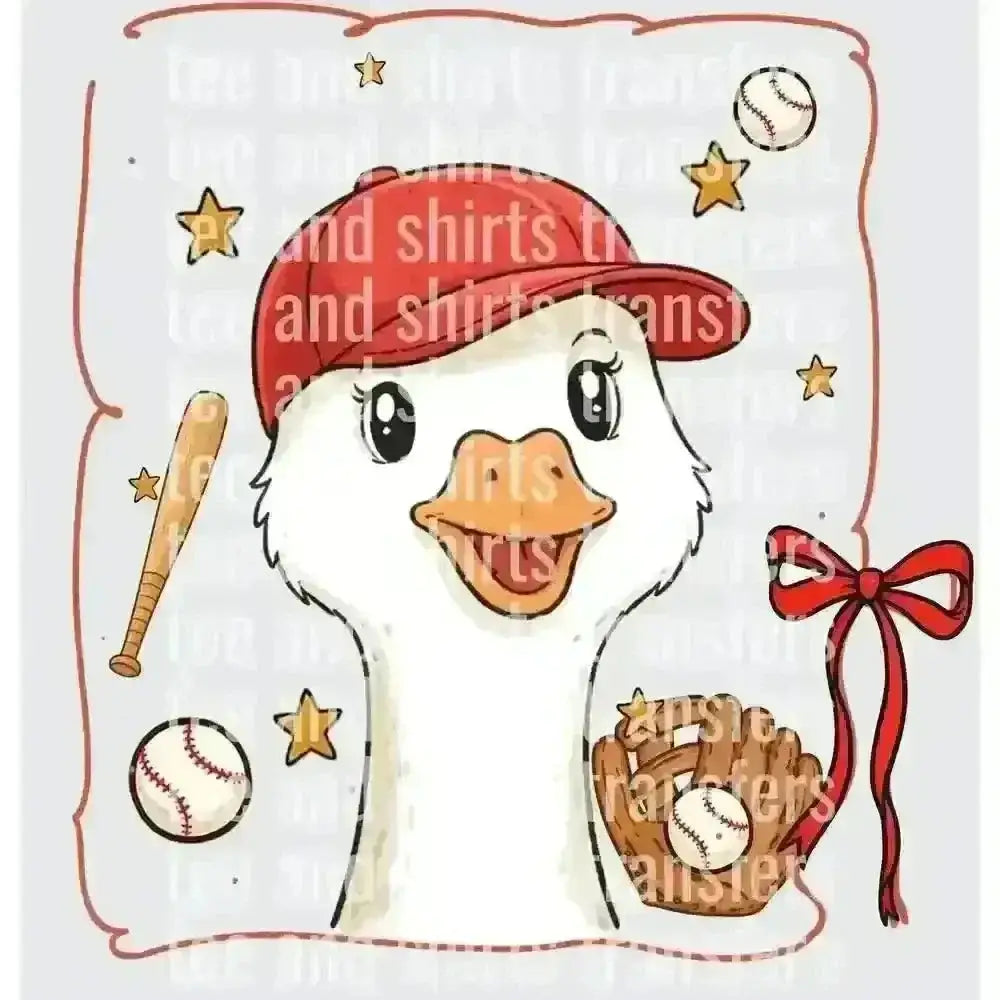Cute Duck in Baseball Cap DTF TRANSFER DTF TRANSFER tee and shirts transfers 