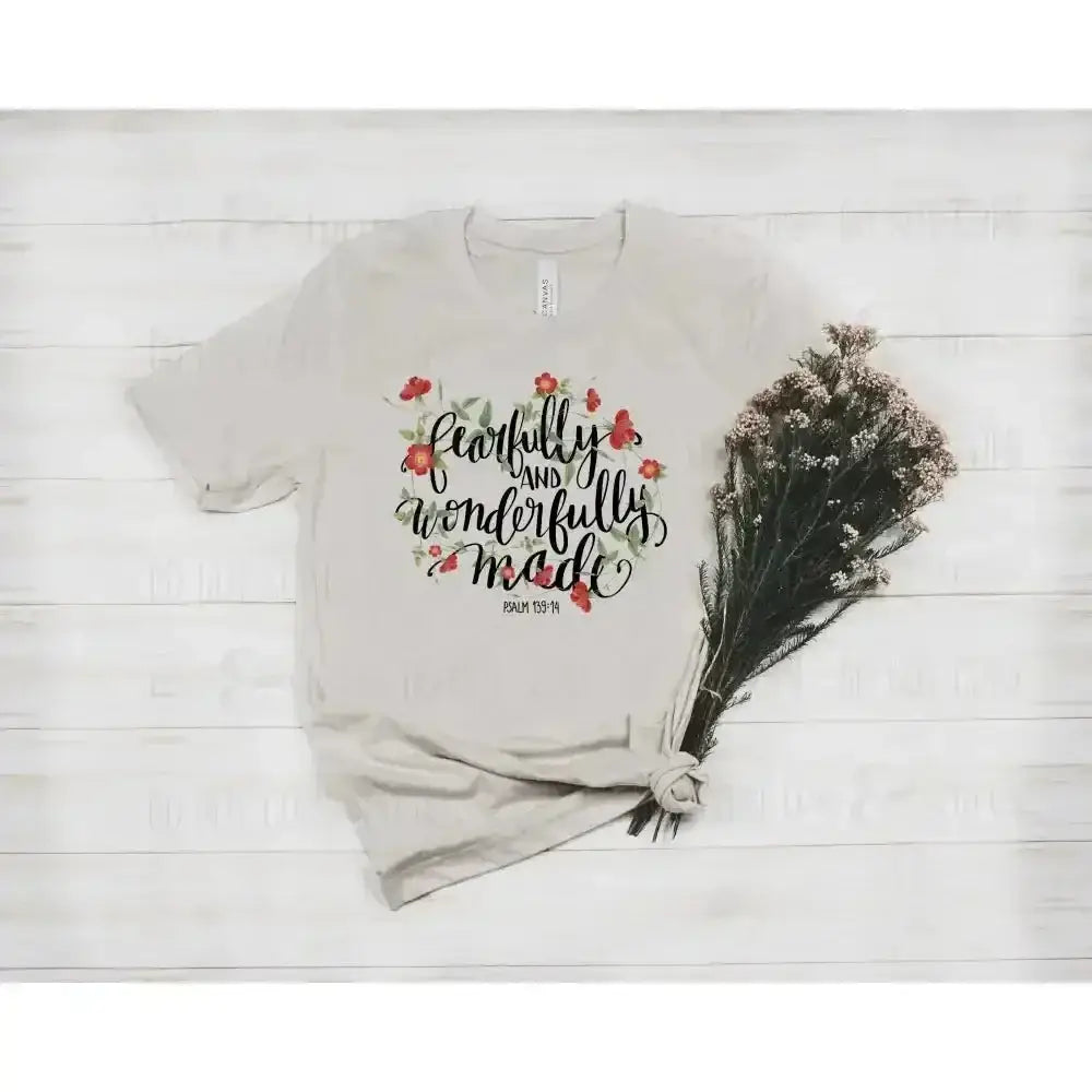 Fearfully and Wonderfully Made tee and shirts transfers 
