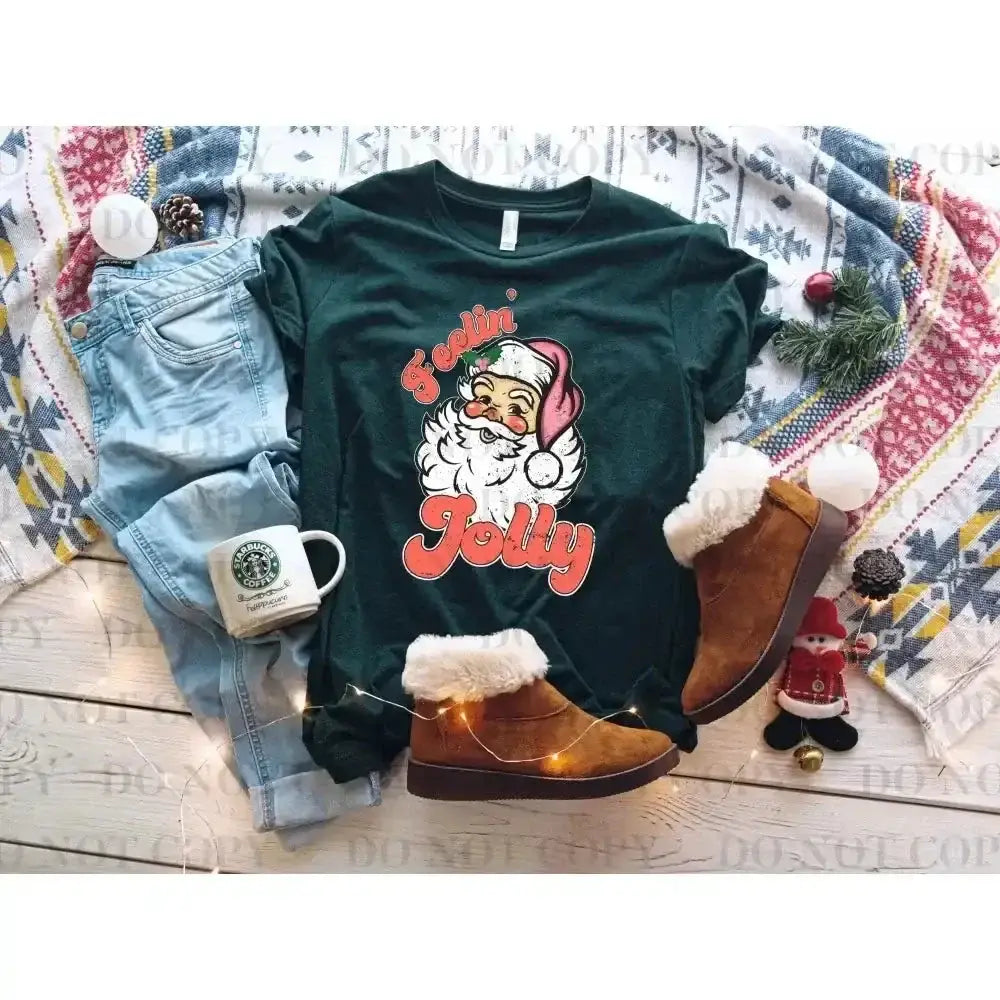 Feelin’ Jolly Retro DTF TRANSFER tee and shirts transfers 