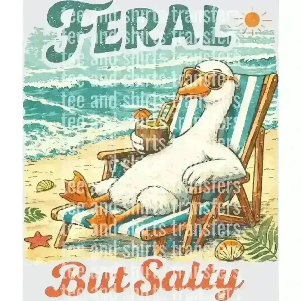Feral But Salty DTF TRANSFER DTF TRANSFER tee and shirts transfers 