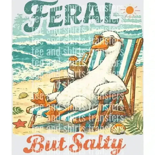 Feral But Salty DTF TRANSFER DTF TRANSFER tee and shirts transfers 