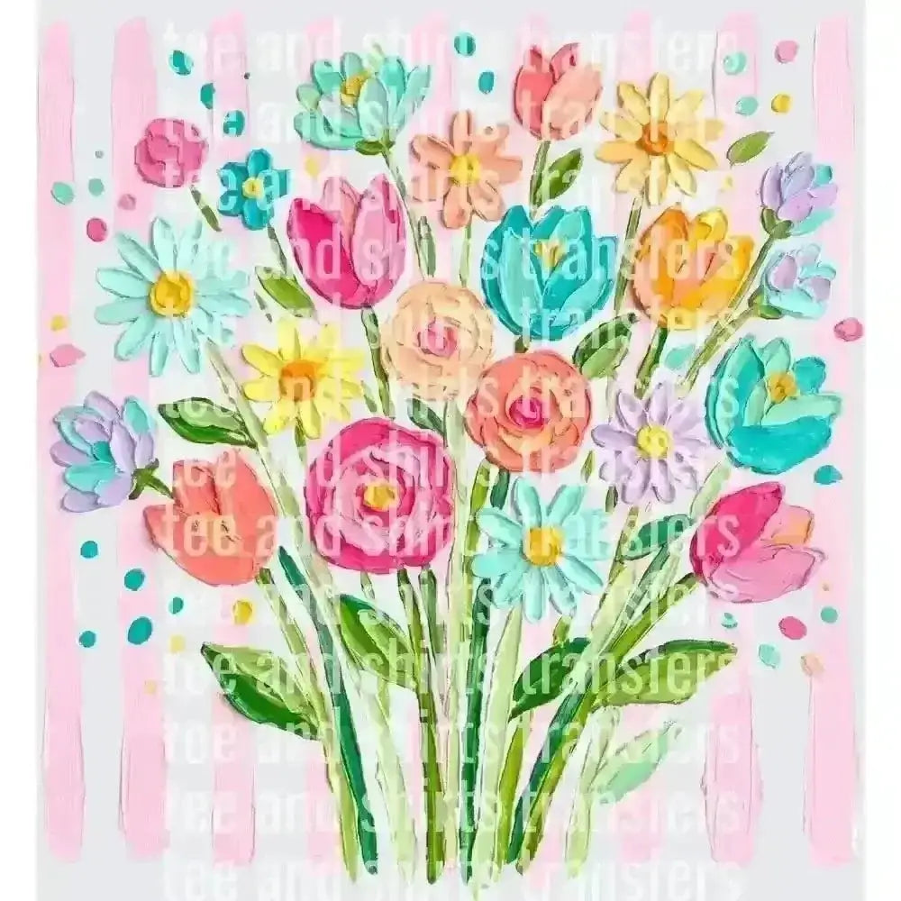 Floral Brushstroke Summer DTF TRANSFER DTF TRANSFER tee and shirts transfers 