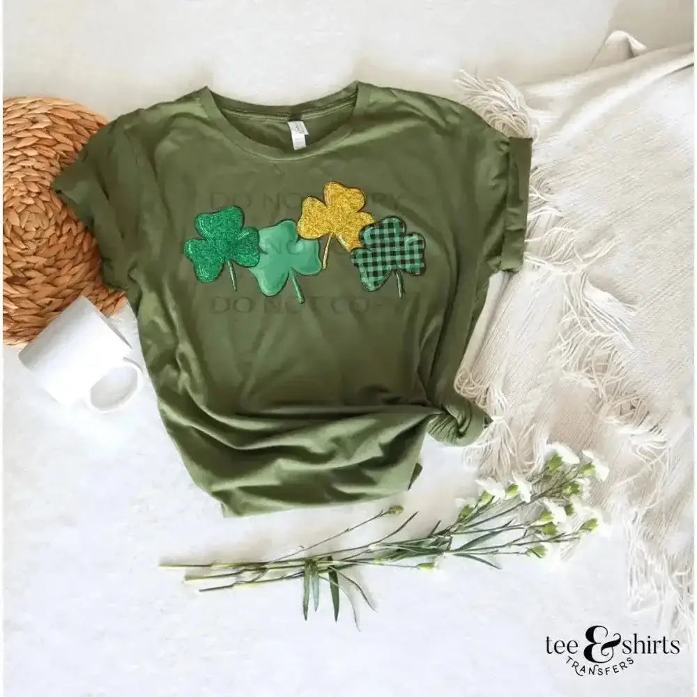Four leaf clover DTF Transfer tee and shirts transfers 
