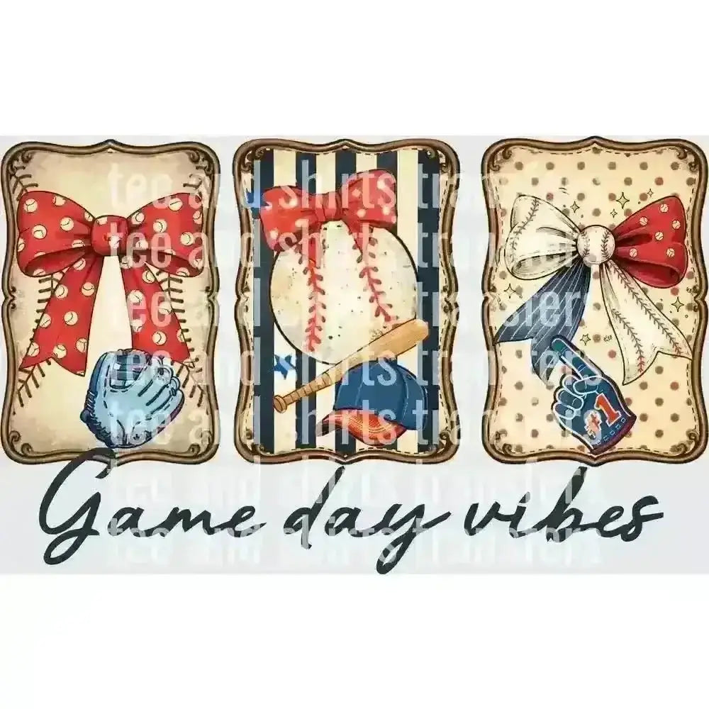 Game Day Vibes Baseball DTF TRANSFER DTF TRANSFER tee and shirts transfers 