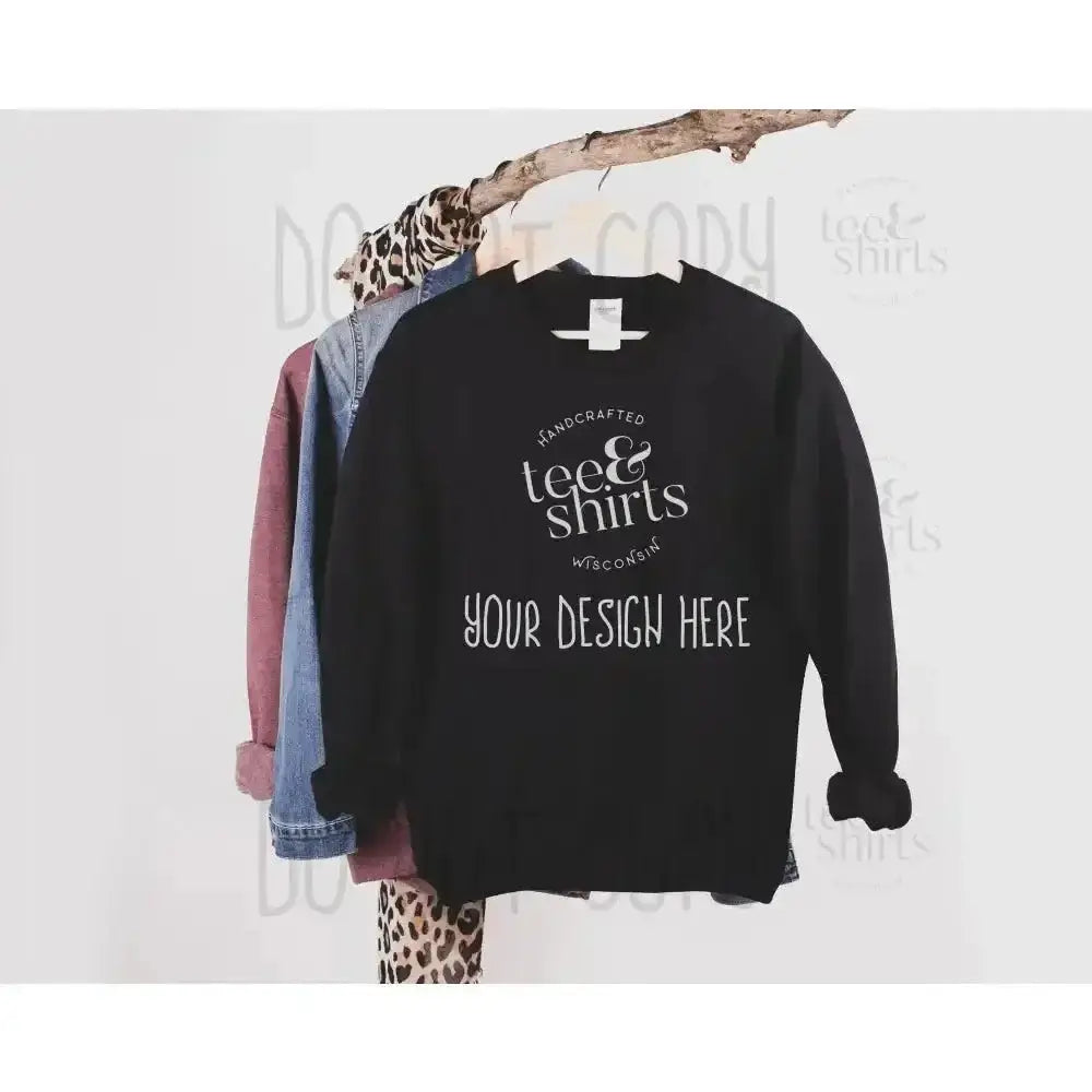 Gildan G180 Hoodie mockup Black Hanging Sweatshirt Shirt mock up teeANDshirts 