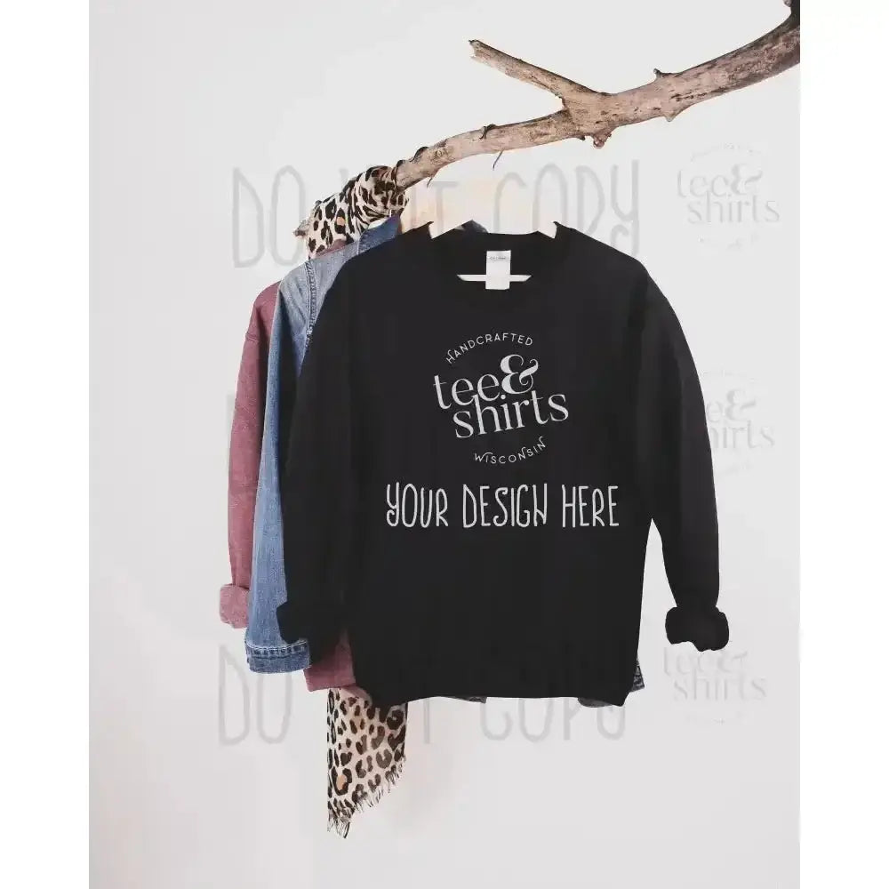 Gildan G180 Hoodie mockup Black Hanging Sweatshirt Shirt mock up teeANDshirts 