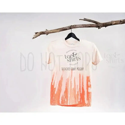 Gildan G640 Bleached Tshirt mockup Heather Orange Hanging Shirt mock up teeANDshirts 