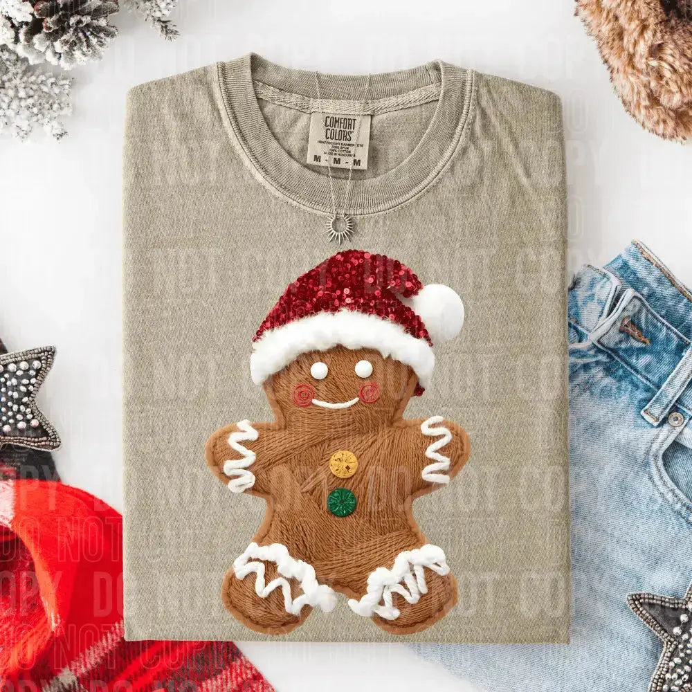 Gingerbread Yarn DTF TRANSFER tee and shirts transfers 