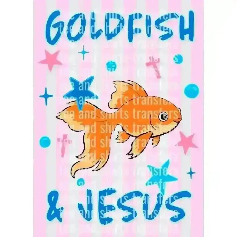 Goldfish & Jesus DTF TRANSFER DTF TRANSFER tee and shirts transfers 