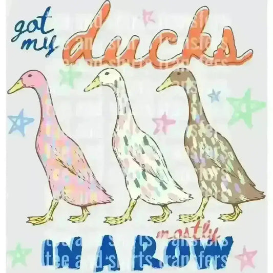 Got My Ducks Mostly In A Row DTF TRANSFER DTF TRANSFER tee and shirts transfers 