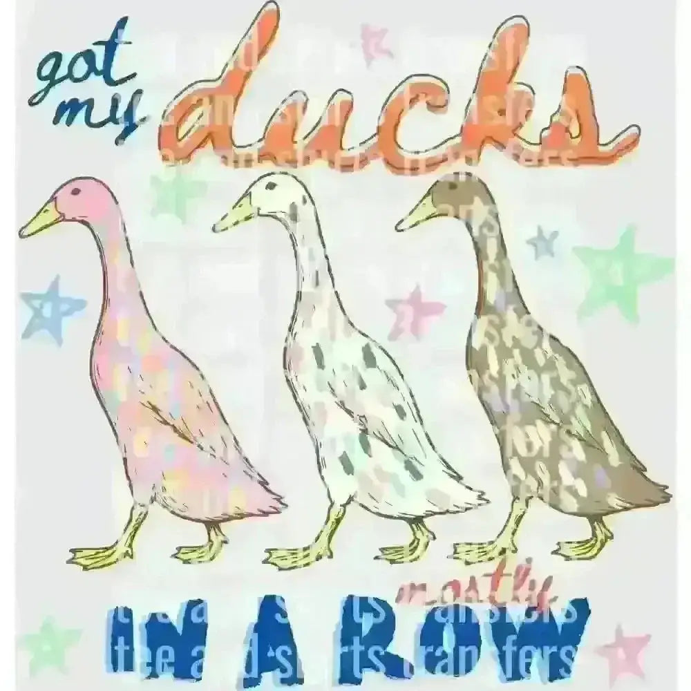 Got My Ducks Mostly In A Row DTF TRANSFER DTF TRANSFER tee and shirts transfers 