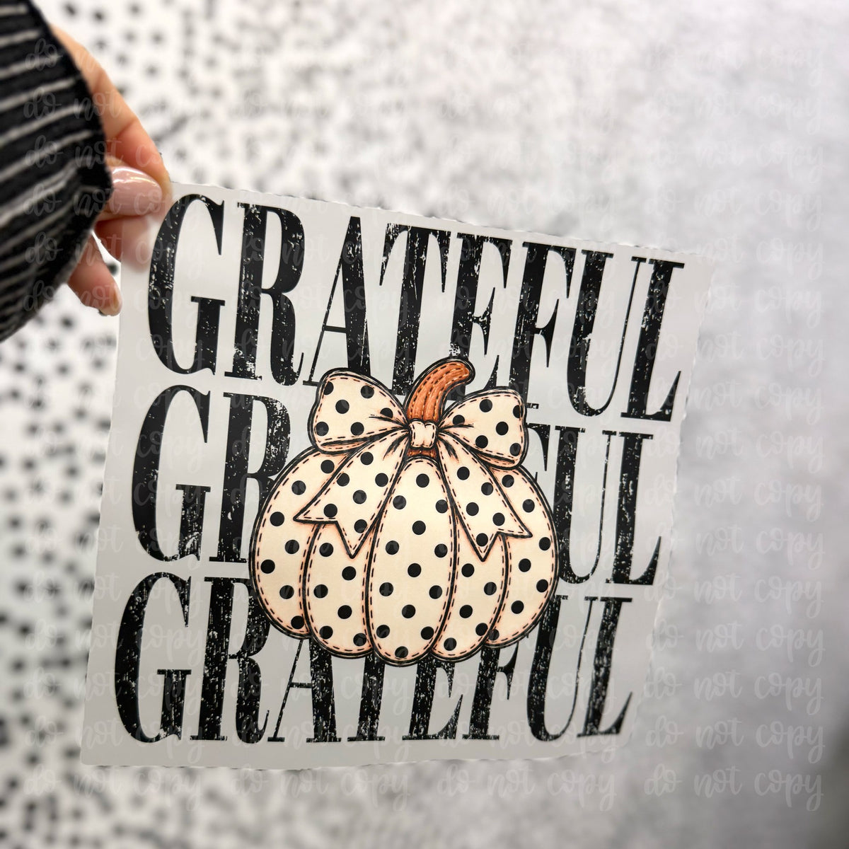 Grateful Polka Dot Pumpkin DTF TRANSFER