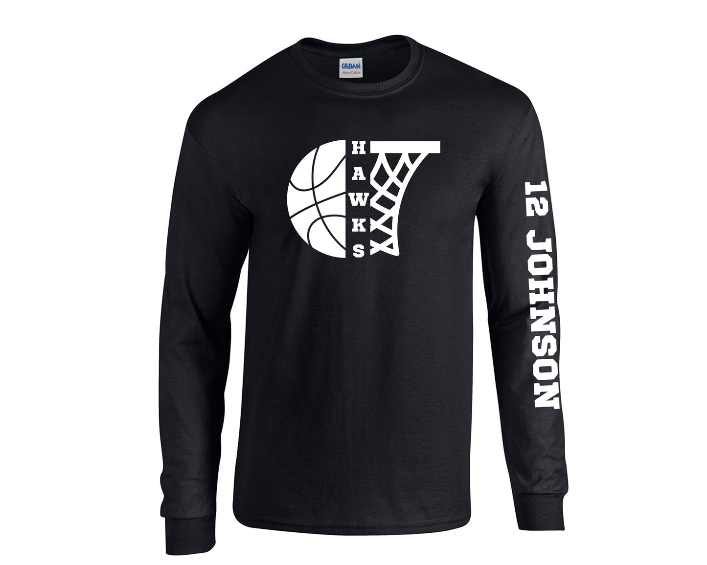 HAWKS Gildan Heavy Cotton Long-sleeve shirt -UNISEX- G540 tee and shirts transfers 