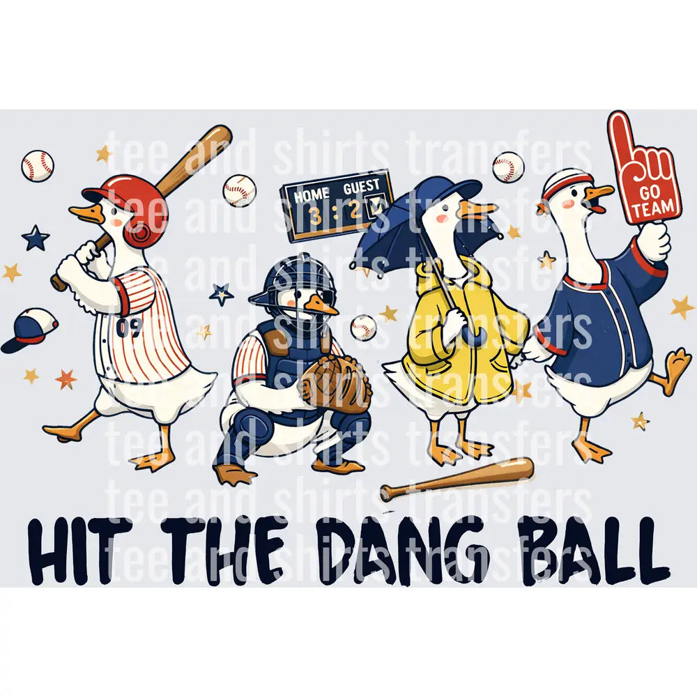 Hit The Dang Ball Baseball DTF TRANSFER