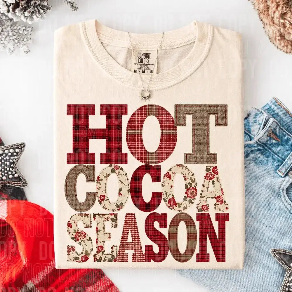 Hot Cocoa Season Patch DTF TRANSFER tee and shirts transfers 