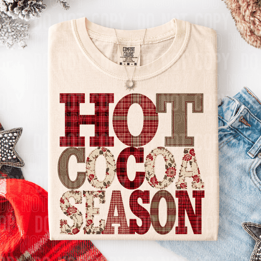 Hot Cocoa Season Patch DTF TRANSFER tee and shirts transfers 