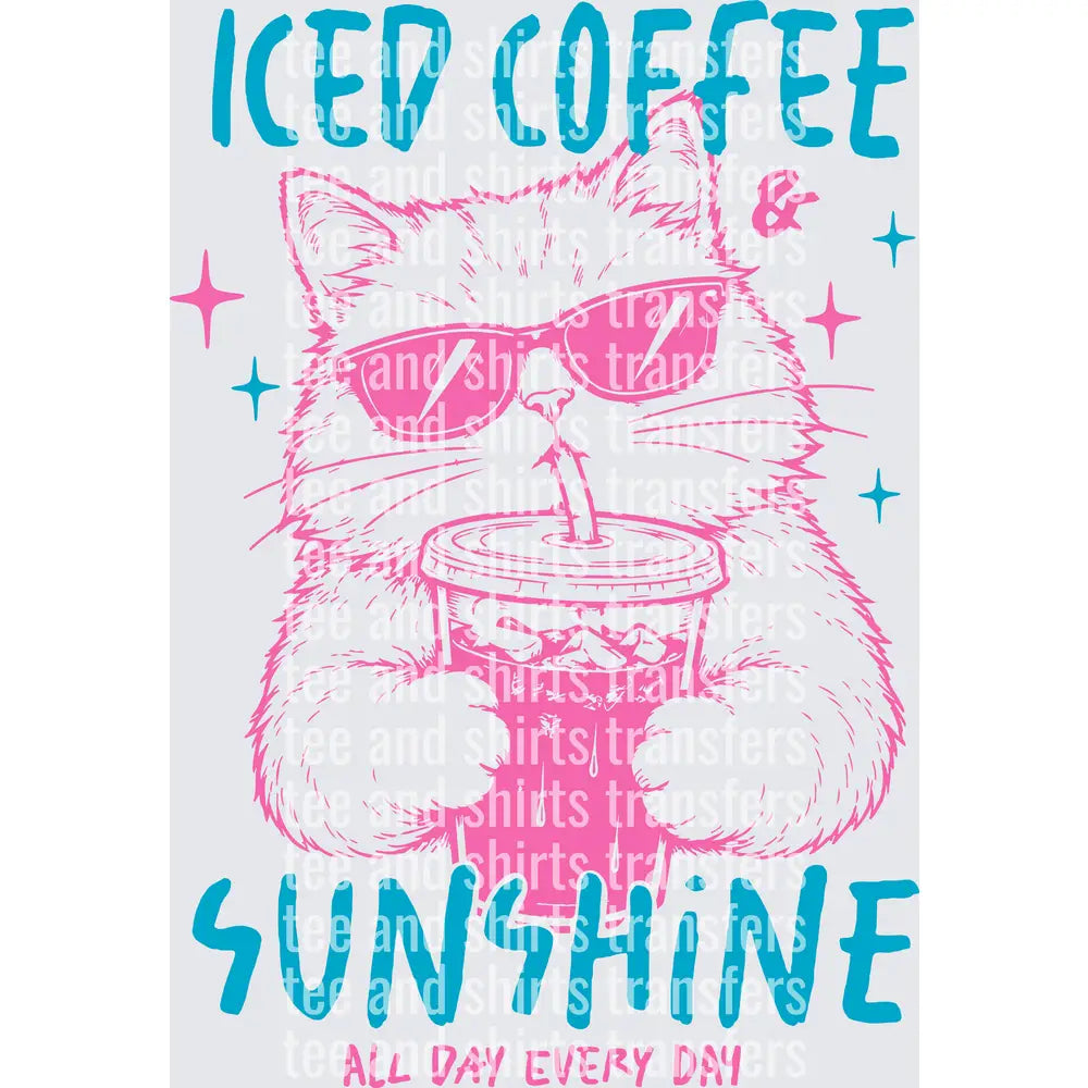 Iced coffee & sunshine DTF TRANSFER