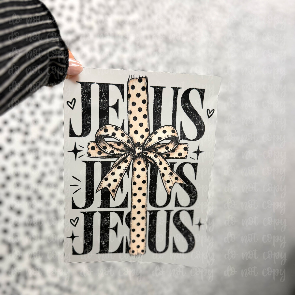 Jesus Jesus Jesus Bow Cross DTF TRANSFER