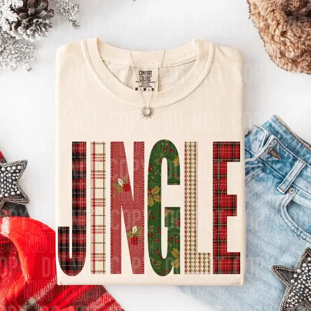 Jingle Patch DTF TRANSFER tee and shirts transfers 