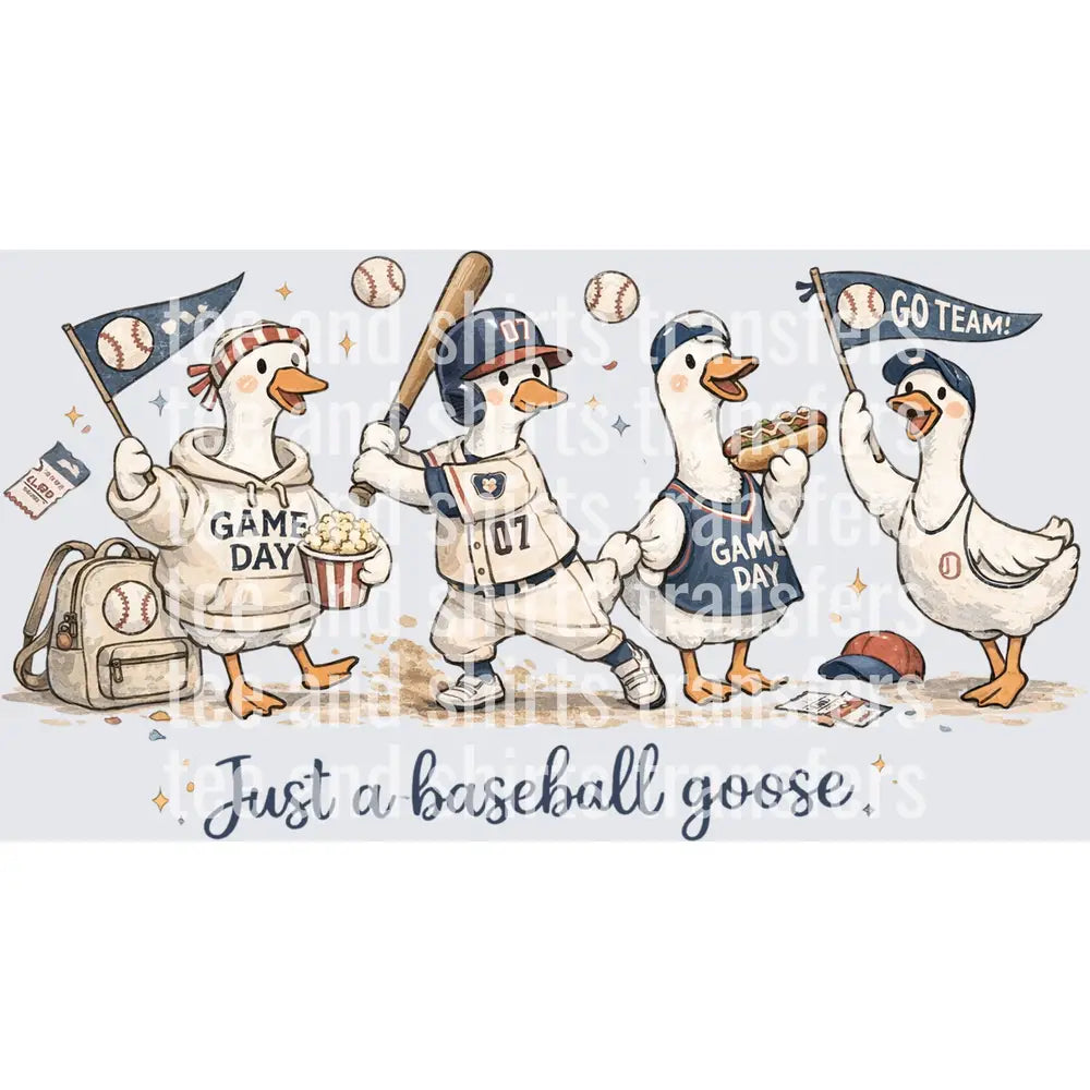 Just a Baseball Goose Four Geese DTF TRANSFER