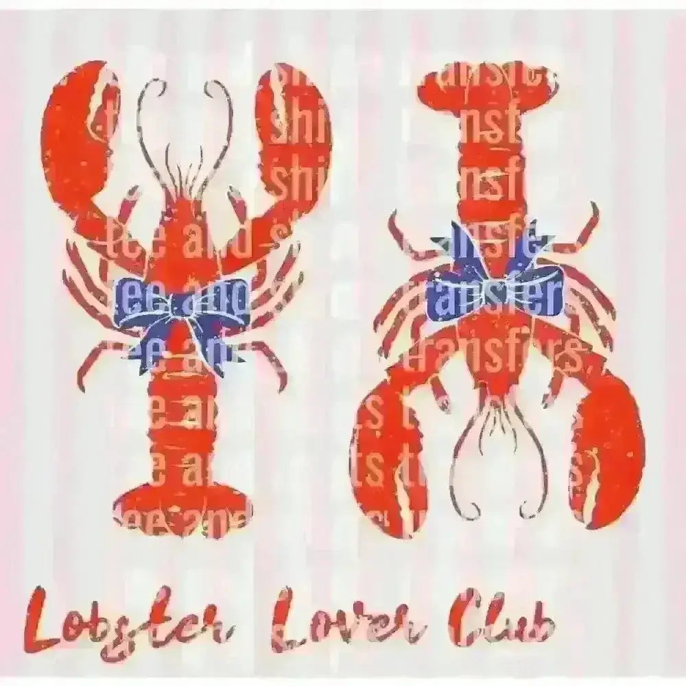 Lobster Lover Club DTF TRANSFER DTF TRANSFER tee and shirts transfers 