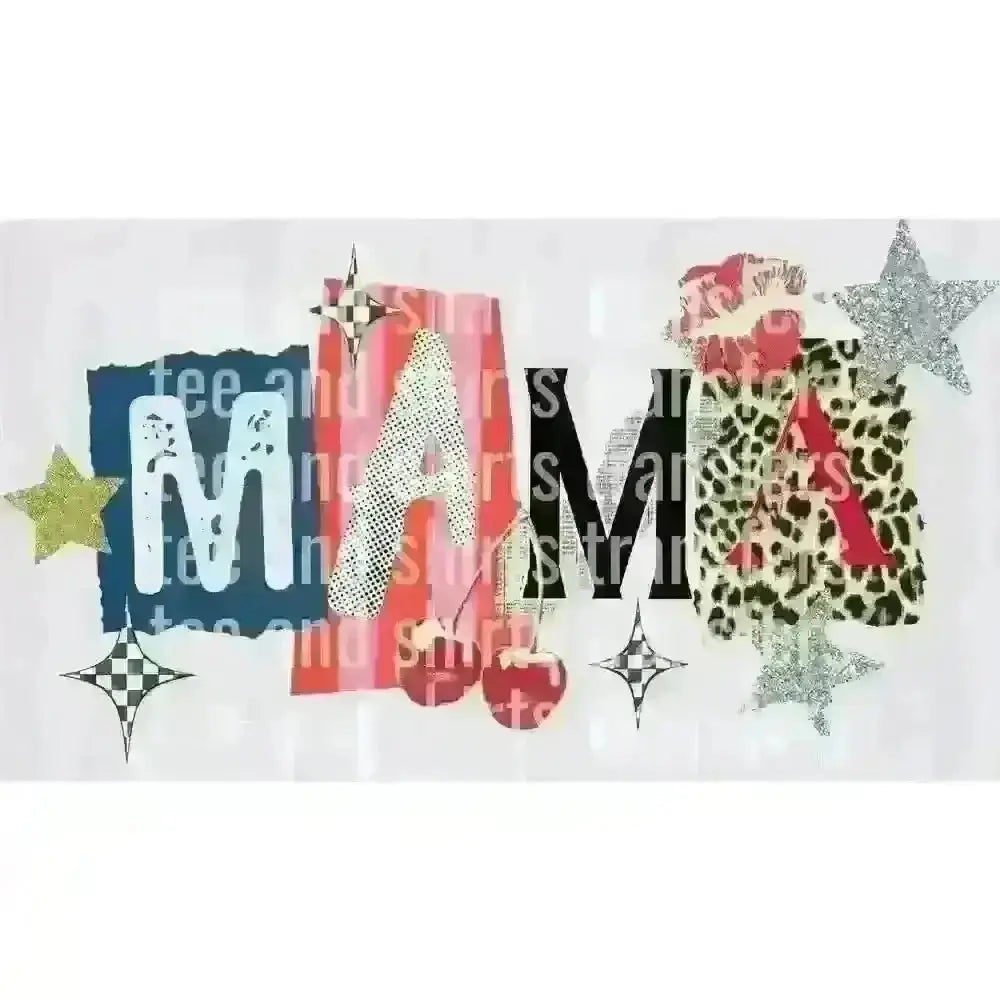 MAMA with Leopard DTF TRANSFER DTF TRANSFER tee and shirts transfers 
