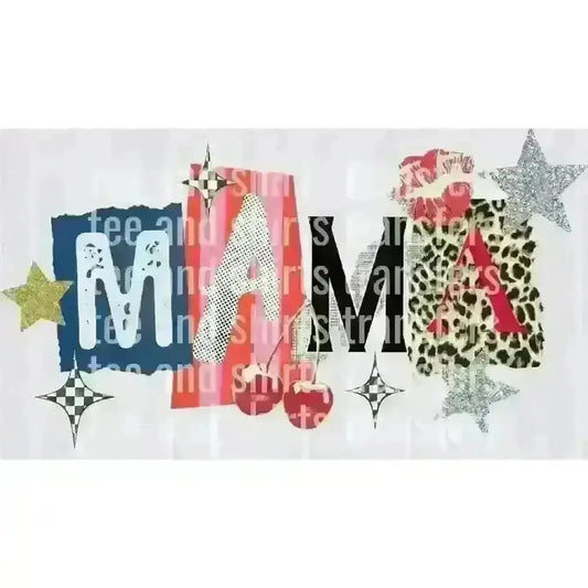 MAMA with Leopard DTF TRANSFER DTF TRANSFER tee and shirts transfers 