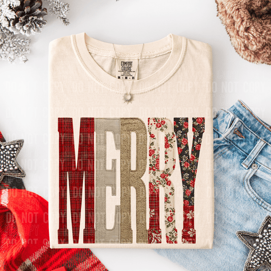 Merry Patch DTF TRANSFER tee and shirts transfers 