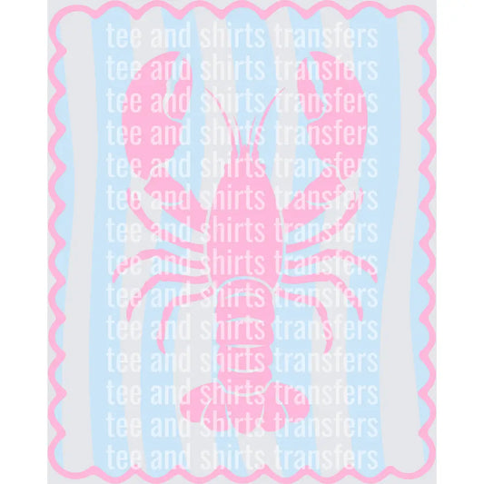Pink Lobster DTF TRANSFER