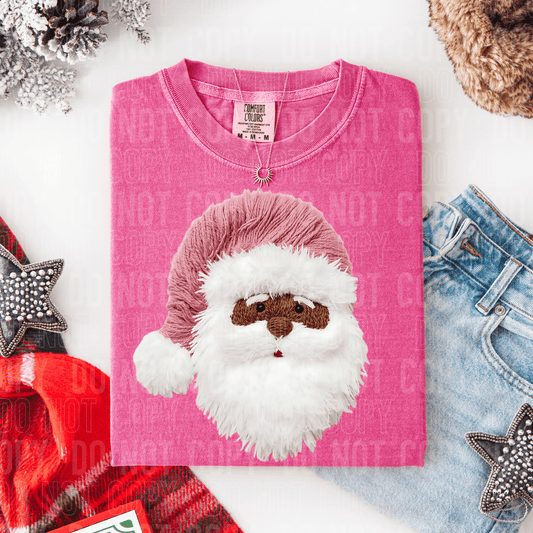 Pink Santa Yarn Dark DTF TRANSFER tee and shirts transfers 