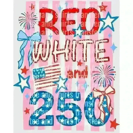 Red White and Blue 250th DTF TRANSFER DTF TRANSFER tee and shirts transfers 