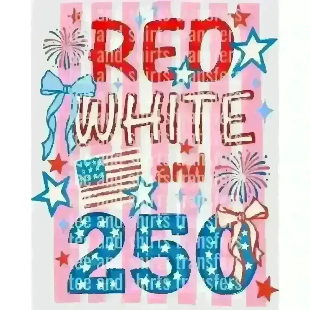 Red White and Blue 250th DTF TRANSFER DTF TRANSFER tee and shirts transfers 