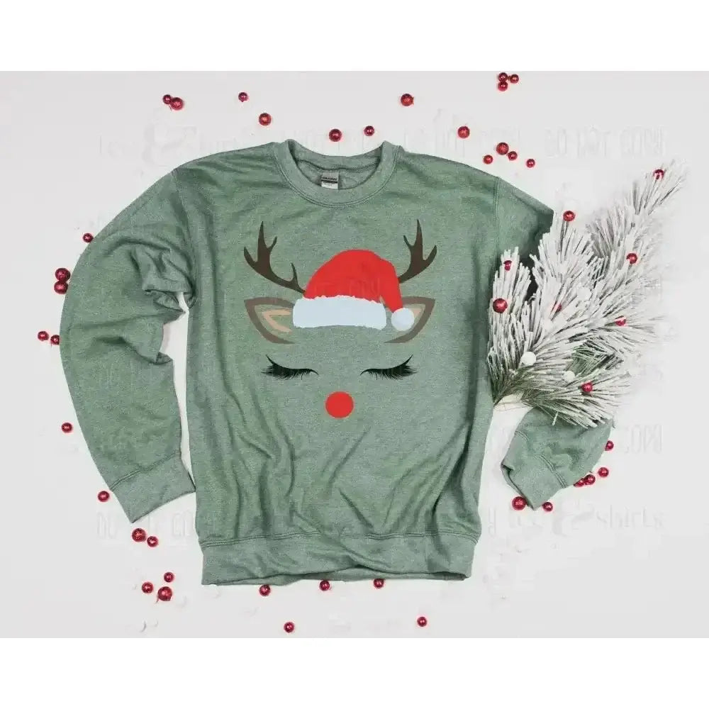 Reindeer face Christmas tee and shirts transfers 