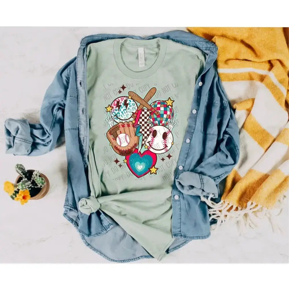 Retro Baseball Collage DTF Transfer tee and shirts transfers 
