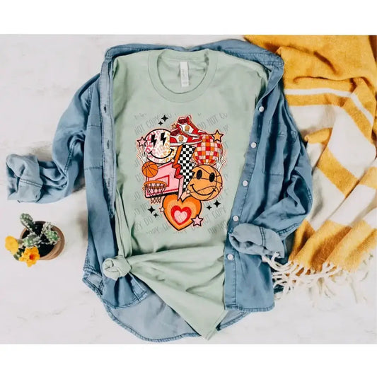 Retro Basketball Collage DTF Transfer tee and shirts transfers 