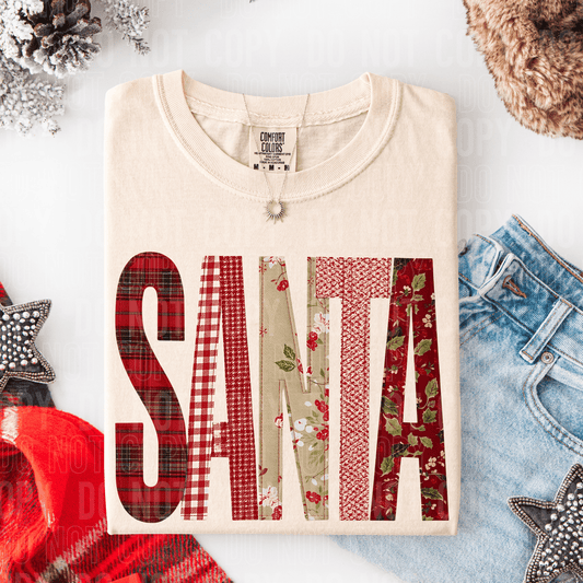 Santa Patch DTF TRANSFER tee and shirts transfers 