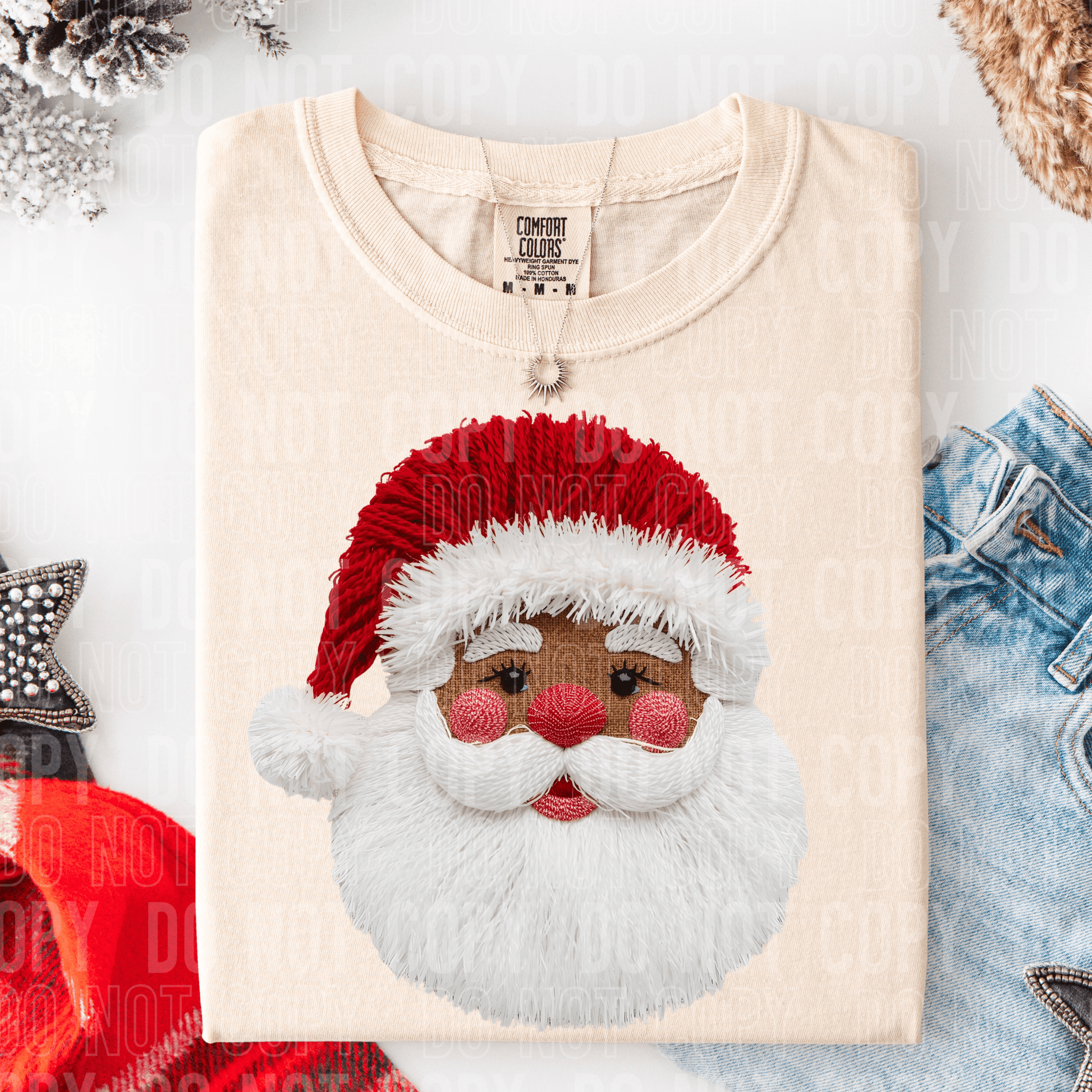 Santa Yarn Dark DTF TRANSFER tee and shirts transfers 
