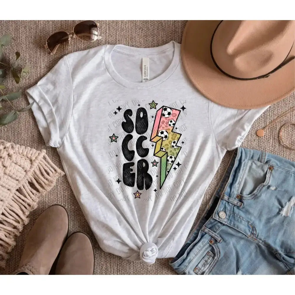 Soccer Bolt DTF Transfer tee and shirts transfers 