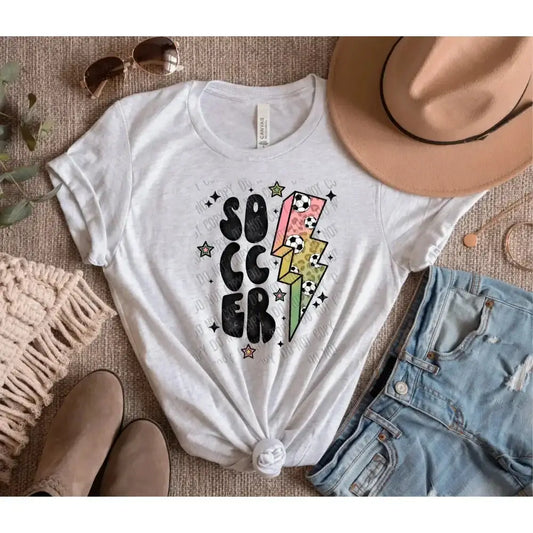 Soccer Bolt DTF Transfer tee and shirts transfers 
