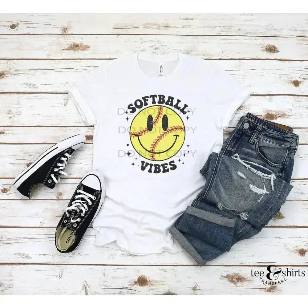 Softball Vibes DTF Transfer tee and shirts transfers 