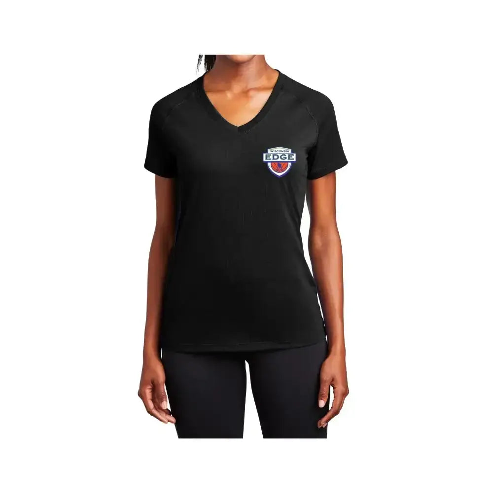 Sport-Tek® Ladies Ultimate Performance V-Neck tee and shirts transfers 