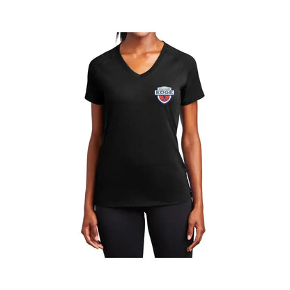 Sport-Tek® Ladies Ultimate Performance V-Neck tee and shirts transfers 