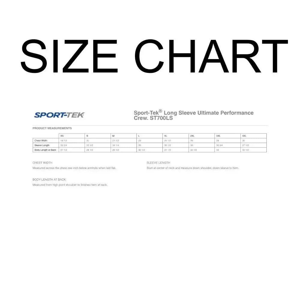 Sport-Tek® Long Sleeve Ultimate Performance Crew tee and shirts transfers 