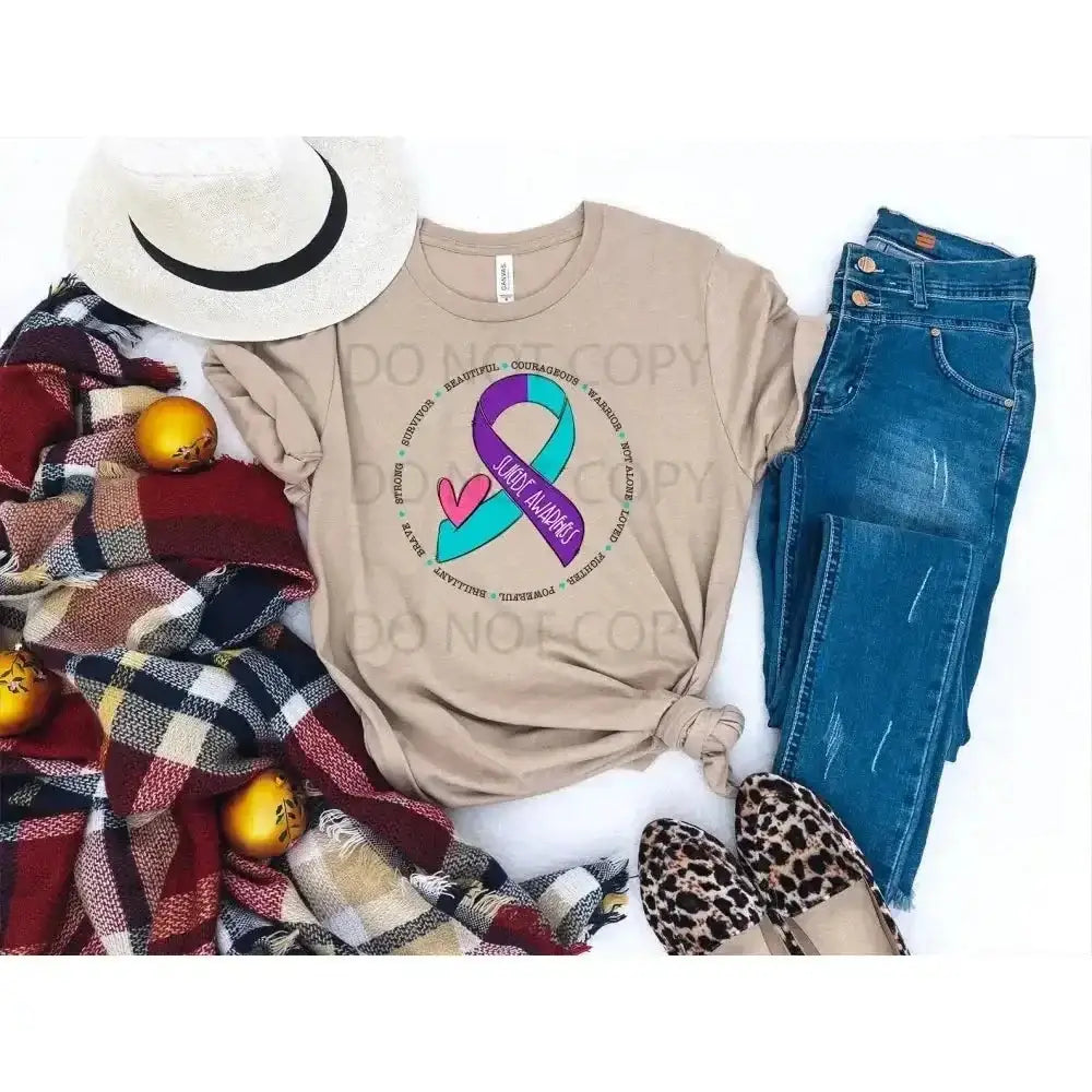 Suicide Awareness Ribbon tee and shirts transfers 
